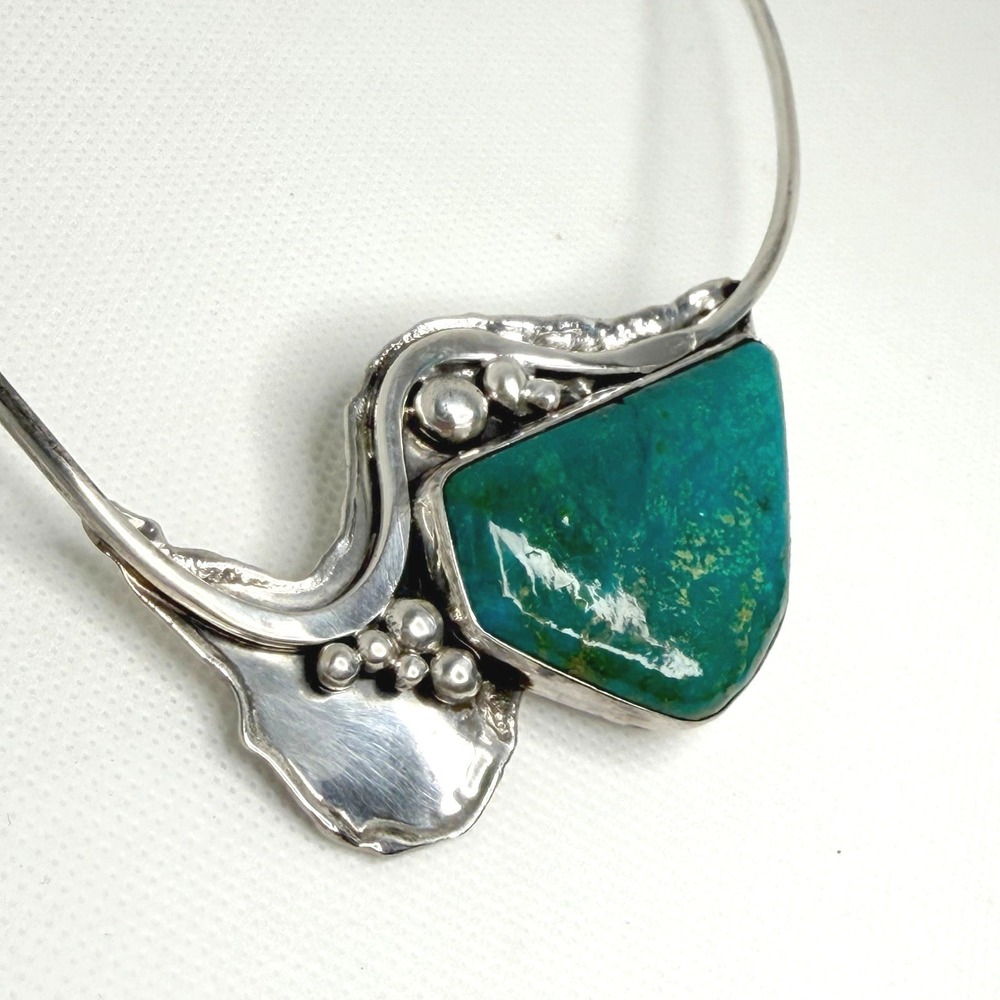 Diane Markz Silver Turquoise Torque Necklace - Picture 3 of 8